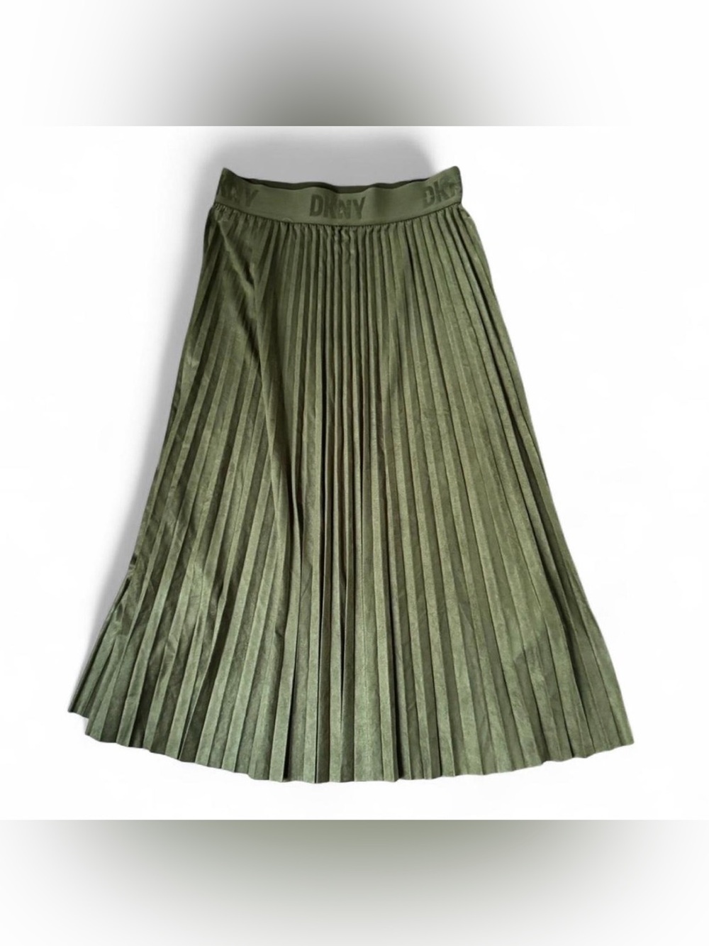NWT- DKNY Olive Pleated Midi Skirt